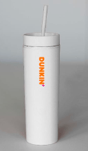 Drinking Bottle white with Straw